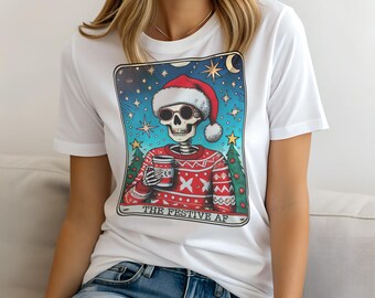 Tarot The Festive AF T-shirt för kvinnor, rolig damtröja mammapresent, casual topp, tröja och hoodie finns, mystisk topp, andlig