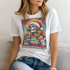 Tarot The Holiday Spirit T-Shirt for Women, Funny Ladies Shirt Mom Gift, Casual Top, Sweatshirt & Hoodie Available, Mystic Top, DTF