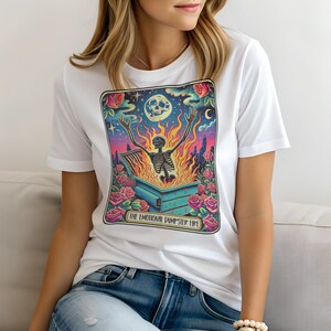 Tarot The Emotional Dumpster Fire T-Shirt for Women, Funny Ladies Shirt Mom Gift, Casual Top, Sweatshirt & Hoodie Available, Mystic Top