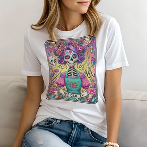 Tarot The Crafter T-Shirt for Women, Funny Ladies Shirt Mom Gift, Casual Top, Sweatshirt & Hoodie Available, Mystic Top, Spiritual