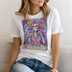 Tarot The Cake Decorator T-Shirt for Women, Funny Ladies Shirt Mom Gift, Casual Top, Sweatshirt & Hoodie Available, Mystic Top, Spiritual