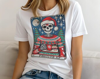 Tarot The Festive AF T-shirt för kvinnor, rolig damtröja mammapresent, casual topp, tröja och hoodie finns, mystisk topp, andlig
