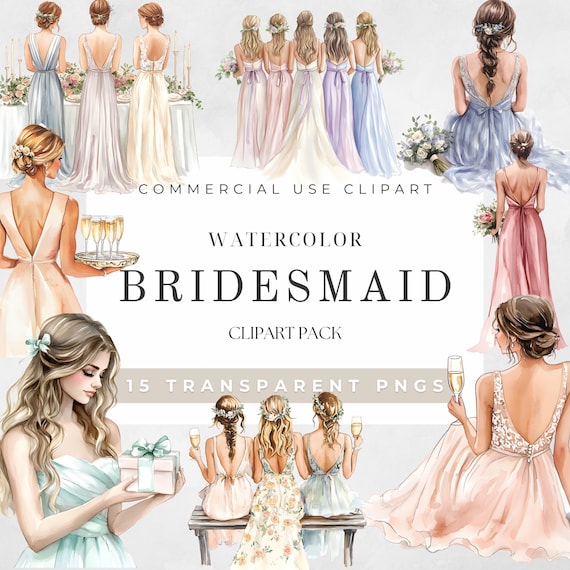 watercolor bridesmaid dress Clipart Illustration Bridal Party Clipart Wedding Bridesmaid Bridal Shower Bachelorette Digital Download Shoe size:9 ProductType: Home > Women's Clothing > Jumpsuits and Rompers Ideal for weddings galas SATIN EFFECT MINI DRESS