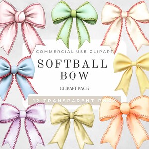 Bow Watercolor Clipart, Baseball Clipart PNG, Softball PNG, Baseball Bow PNG,Softball Shirt,Coquette Shirt,Baseball Mom Png,Digital Download
