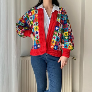 Custom Crochet Mosaic Cardigan: Handmade Unisex Shrug