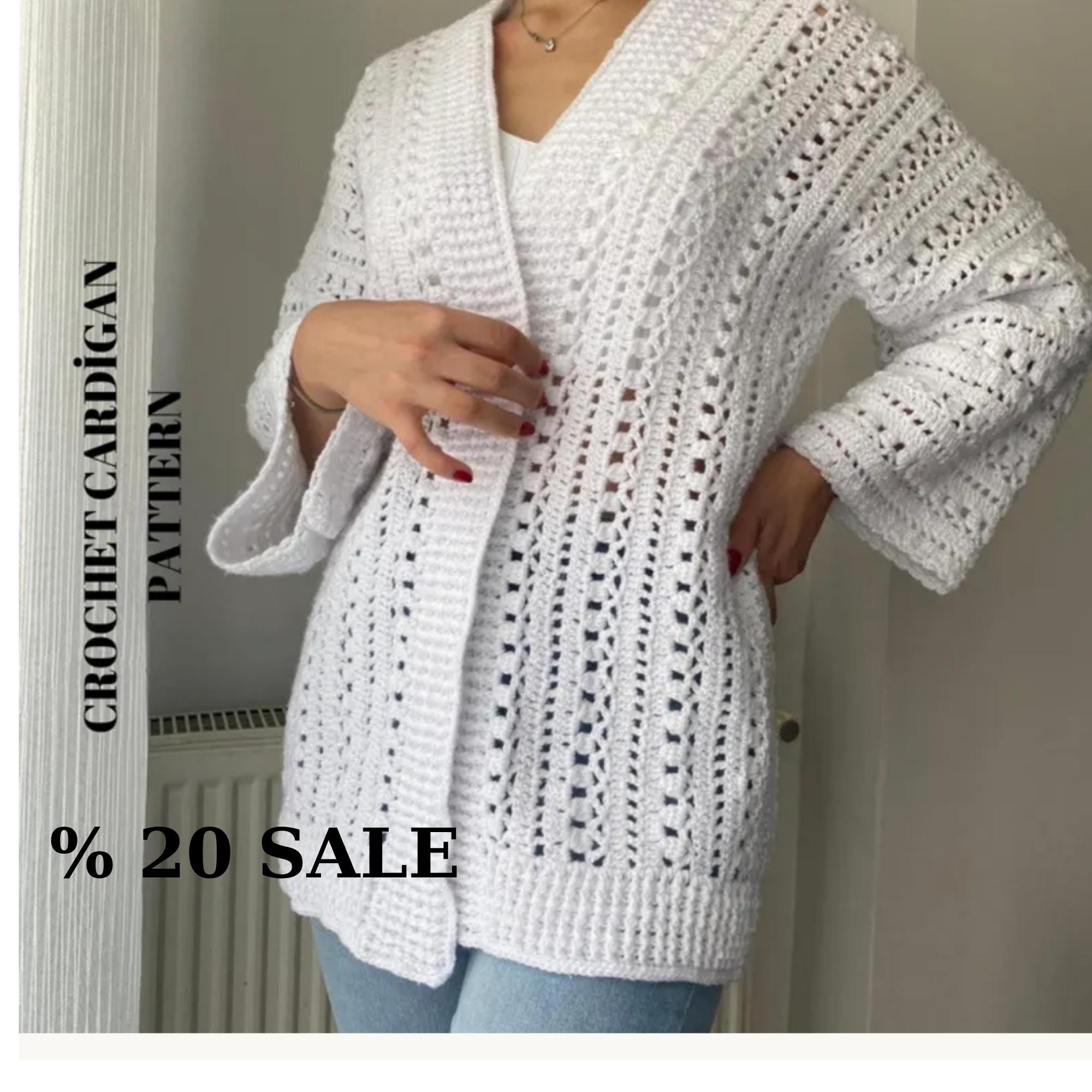 Crochet Cardigan Pattern | Lightweight Openwork Jacket | Digital