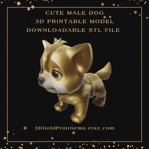 Cute 3D Dog STL File - 3D Printable Mini Model for Display, Keychain, Gift and Collectibles