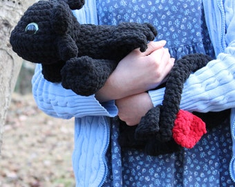 MADE TO ORDER - Crochet Toothless & Lightfury Plush Set: Dragon Snuggle Buddies