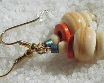 DOWN SHORE EARRINGS, Ocean Earrings, Aesthetic Sand Colors Beach Earrings, Lightweight Glass Beaded Earrings Gifts For Wife