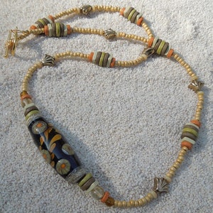 Season Of Harvest, CITRINE Necklace, GEMSTONE Ceramic Floral Pendant Heishi Beaded Necklace, Gold Filled NECKLACE