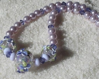 VIOLETS NECKLACE, SUMMER Necklace, Elegant Floral Necklace To Greet The Spring Season, Sweet Violet Flowers Necklace For Wife