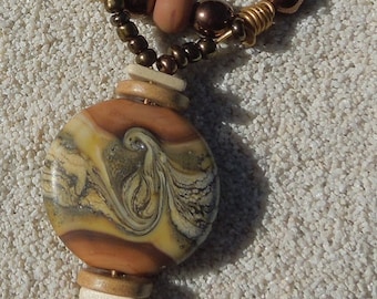 RED ROCK COUNTRY Collier de perles, Organique, Pendentif en porcelaine et en céramique en cuivre et en bronze, Collier de perles fait à la main