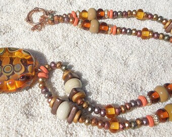 IT’S PUMPKIN TIME, Collier d’automne, Collier d’automne succulent en perles de bronze, Cadeau pour femme