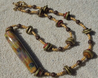 ROADRUNNER SIGHTING, Minuscules Perles de Chaîne Bronze Plaqué Or Céramique Pendentif COLLIER Femmes Bijoux, Cadeau Pour Femme