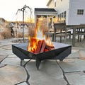 Rustic Raw Steel Fire Pit – Modern Welded Design, Outdoor Heating