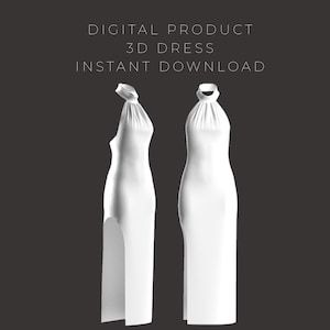 Boat Neck Dress 3D Model | Clo3D / Marvelous Designer Dress | Elegant Digital Garment | Fashion Design Template | 3D Clothing for Designers
