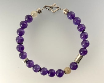 Amethyst; Sterling Silver Necklace (239)