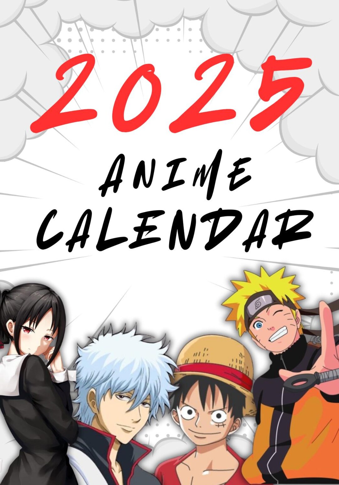 2025 Anime Calendar Etsy