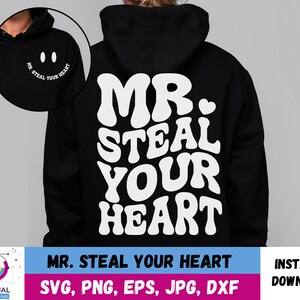 Mr Steal Your Heart SVG, Retro Valentine dafür, Valentine's Day Illustration, Valentine's Gift für Jungen, Valentines Png für Valentines, Valentine Shirt Valentine