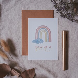 Hello little one – Handgemalte Geburtskarte