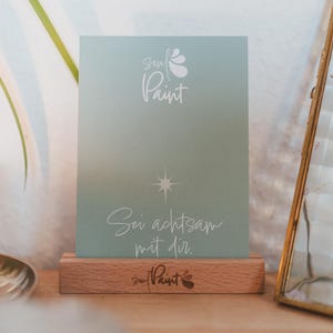Affirmationskartenset mit Holzhalter, Kartenset mit Denkimpulsen