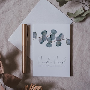Hochzeitsklappkarte mit handgemaltem Design