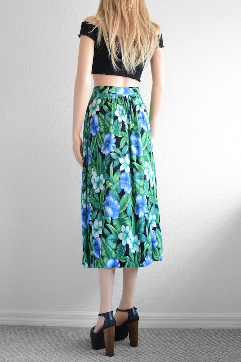 Tropical Floral Skirt Long Floral Skirt High Waist Floral Etsy