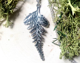 Silver Fern Necklace Faerie Forest by MinouBazaar