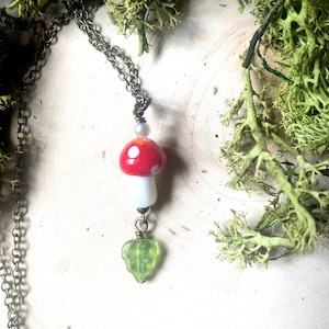 Amanita Mushroom Necklace Cottagecore by MinouBazaar