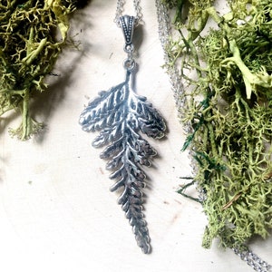 Silver Fern Necklace Faerie Forest by MinouBazaar