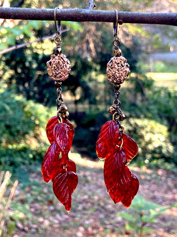 Etsy leaf earrings best sale