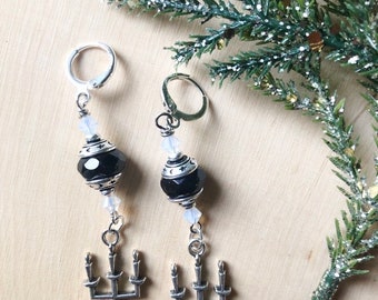 Gothic Dark Academia Candelabra Earrings by MinouBazaar