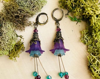Purple Fairy Flower Earrings Enchanted Bella Donna