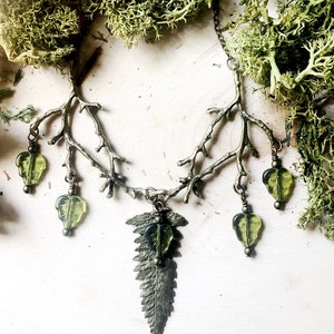 Fern Necklace Green Faerie Forest by MinouBazaar
