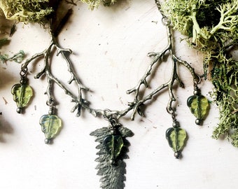 Fern Necklace Green Faerie Forest by MinouBazaar