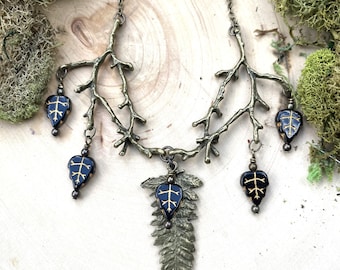 Fern Necklace Black Faerie Forest