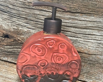 Soap or Lotion Dispenser Pump, unique stoneware art -  12oz