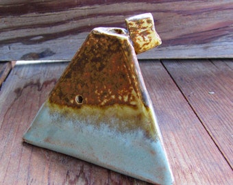 Triangle Whistle, unique handmade pottery, music notes