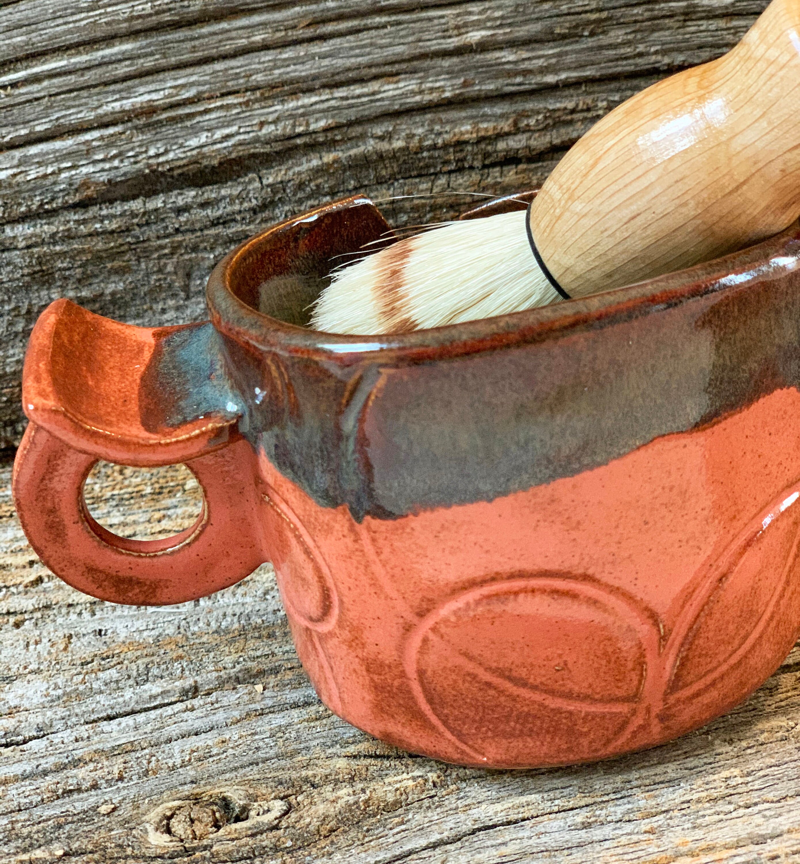 Shaving Mug Set Mug, Brush, Olive Oil Soap With Cocoa Butter Etsy