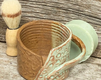 Shaving Mug Set - Mug, Brush, Olive Oil Soap with cocoa butter