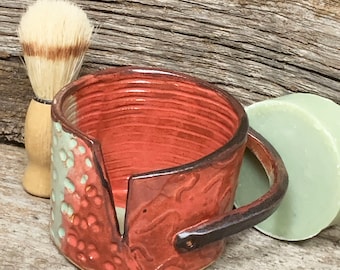 Shaving Mug Set - Mug, Brush, Olive Oil Soap with cocoa butter