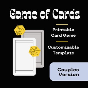 Game of Cards - Couples Version - Customizable Template