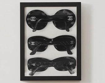 Póster de gafas de sol de diseño vintage / Arte mural en blanco y negro / Decoración estilo Estocolmo