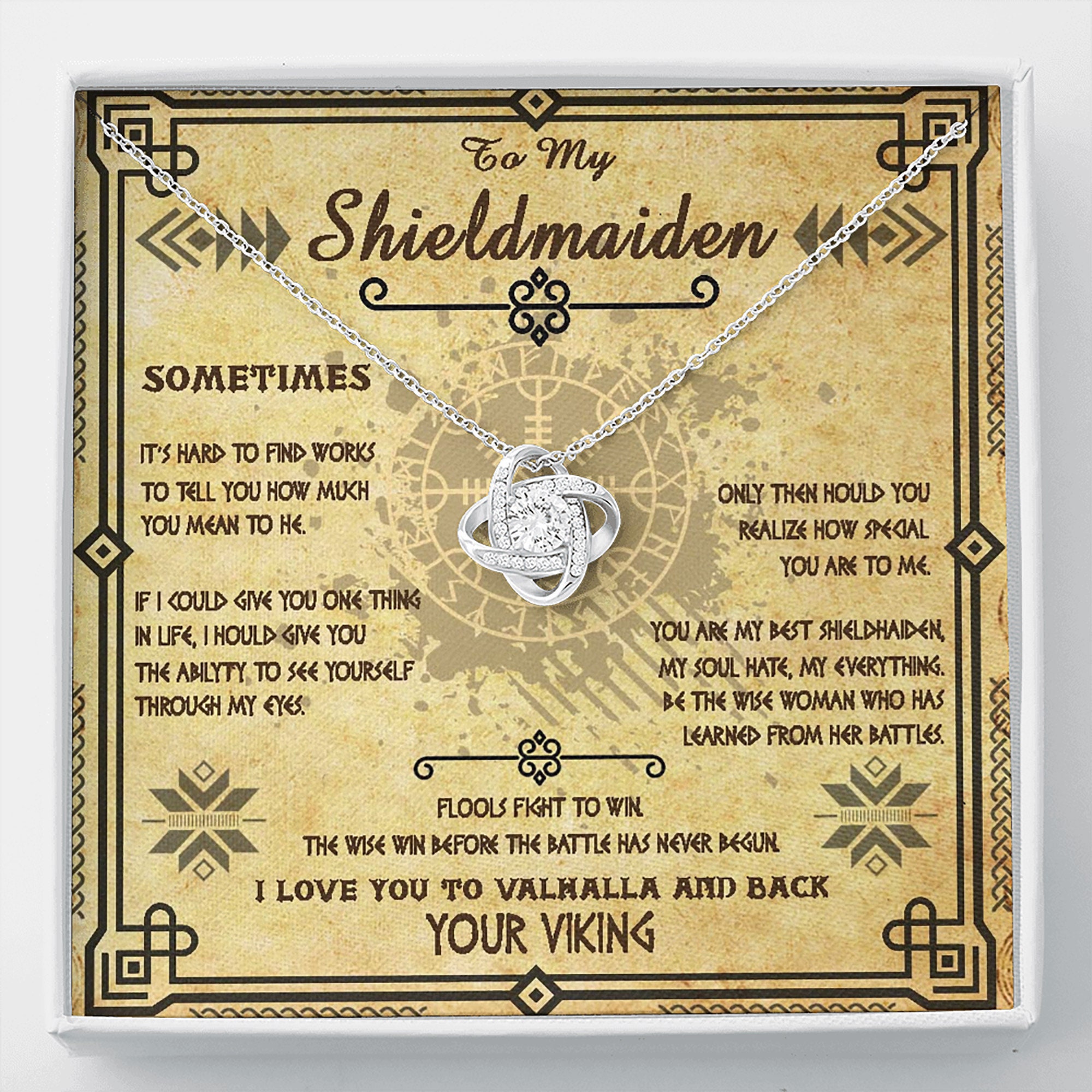 To My Shieldmaiden Necklace Gift For Wife Viking Jewelry Wife Birthday gift From Husband Viking Necklace