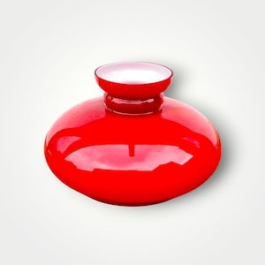 Red and white opaline hanging globe – vintage 60s