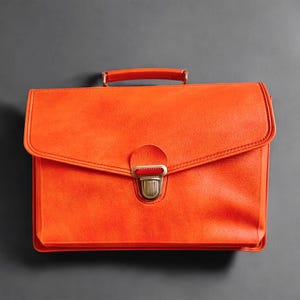 Vintage orange skai schoolbag - 1970
