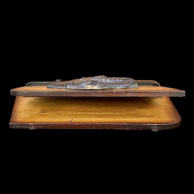 Porte-courrier Art Déco Bois Et Métal – Vintage Années 30-40