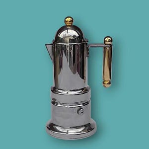 VEV Vigano Kontessa Coffee Maker Size 2 – 18/10 Stainless Steel – Made in Italy – Vintage Modernist Design – 80s