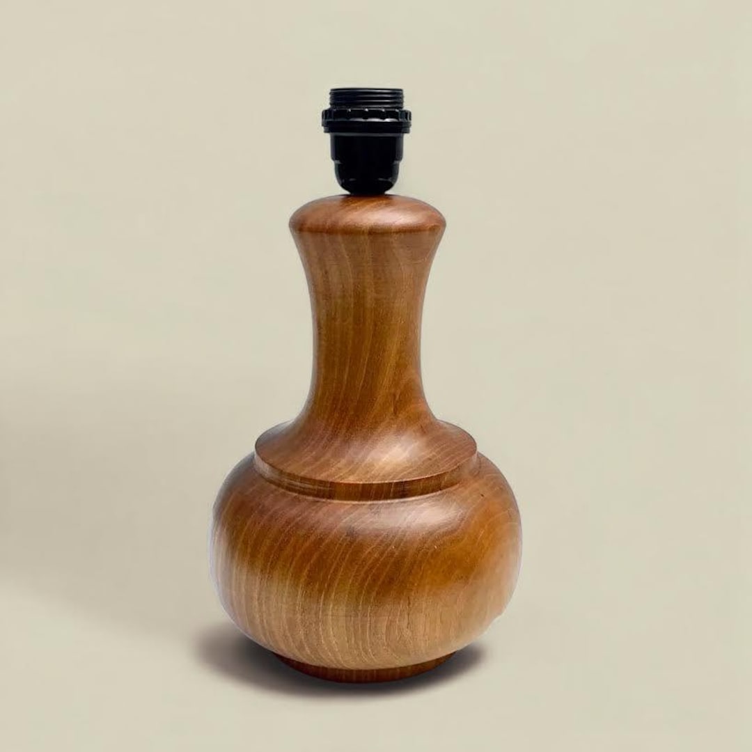 Vintage Turned Wood Lamp Base - 1970s - Etsy