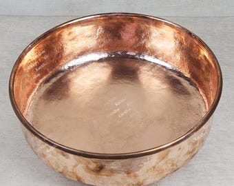Hammered Copper Foot Bath Bowl, Unlacquered Pedicure Basin
